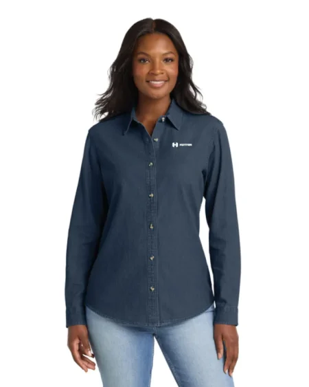 Port & Co™ Women's Long Sleeve Value Denim Shirt