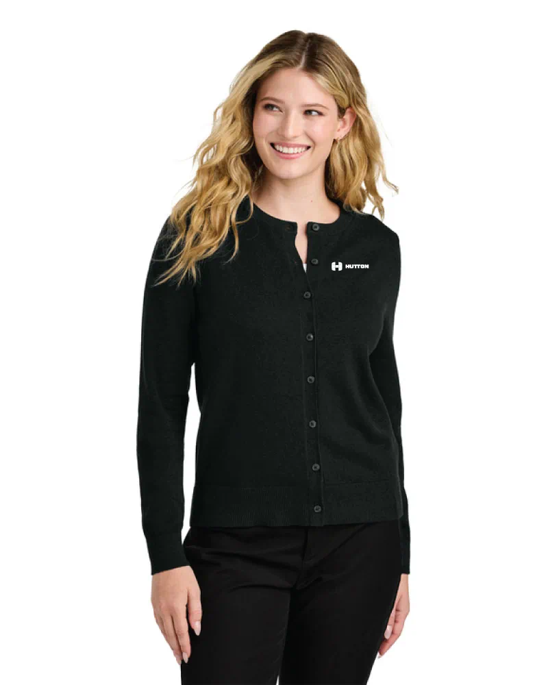 Port Authority® Women’s Easy Care Crewneck Cardigan Sweater - Image 3