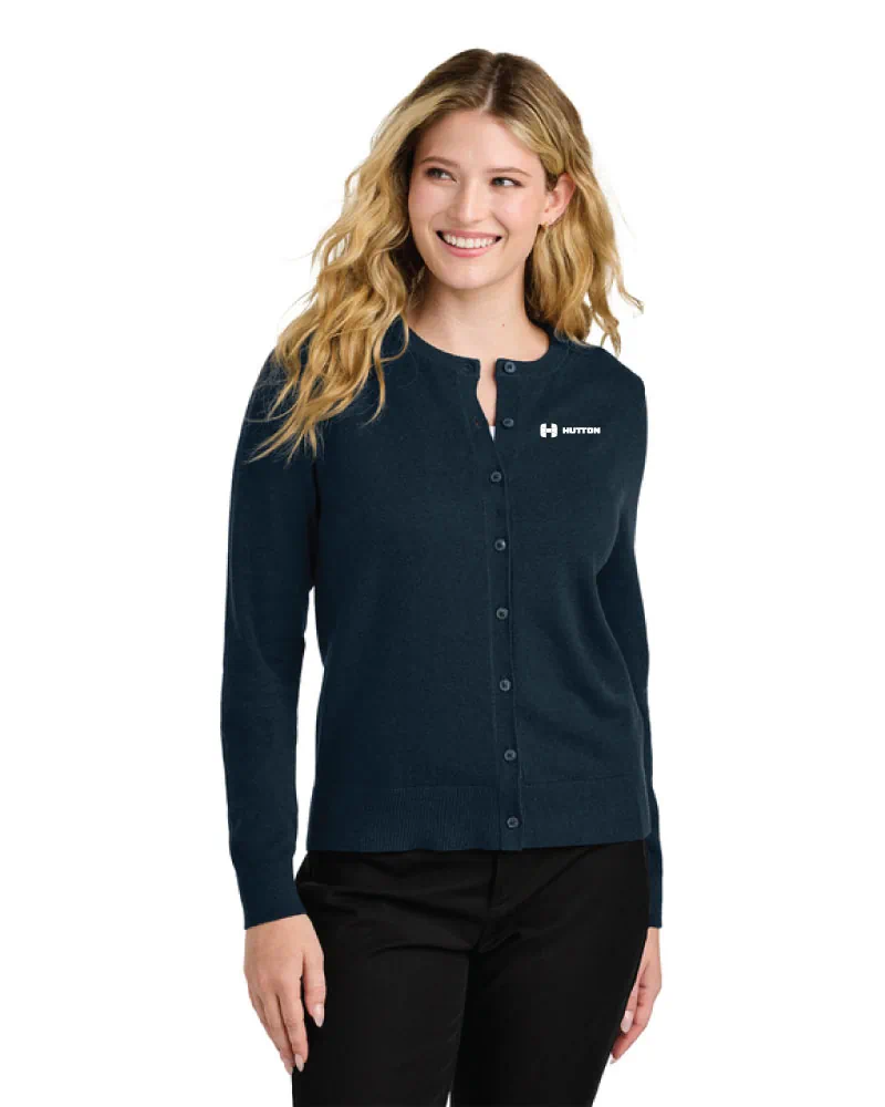 Port Authority® Women’s Easy Care Crewneck Cardigan Sweater